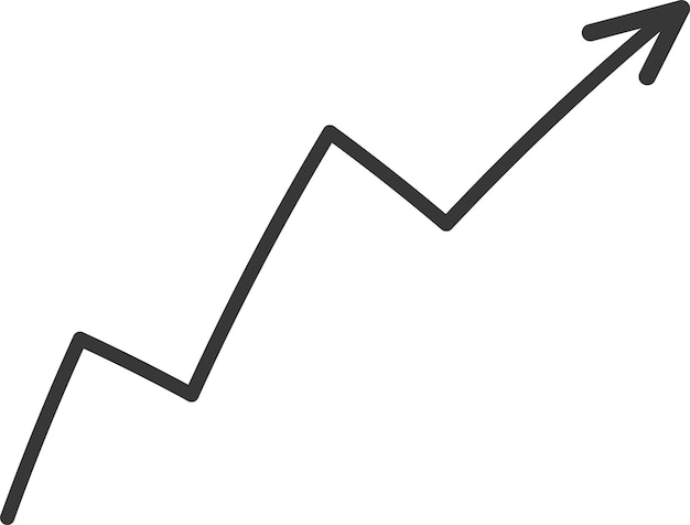 Wachsende Diagramm-Pfeil-Doodle-Vektor-Illustration