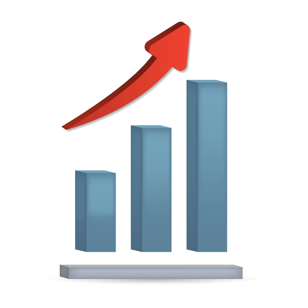 Wachstumssymbol 3D-Illustration aus der Startup-Sammlung Kreatives Wachstum 3D-Symbol für Webdesign-Vorlagen, Infografiken und mehr