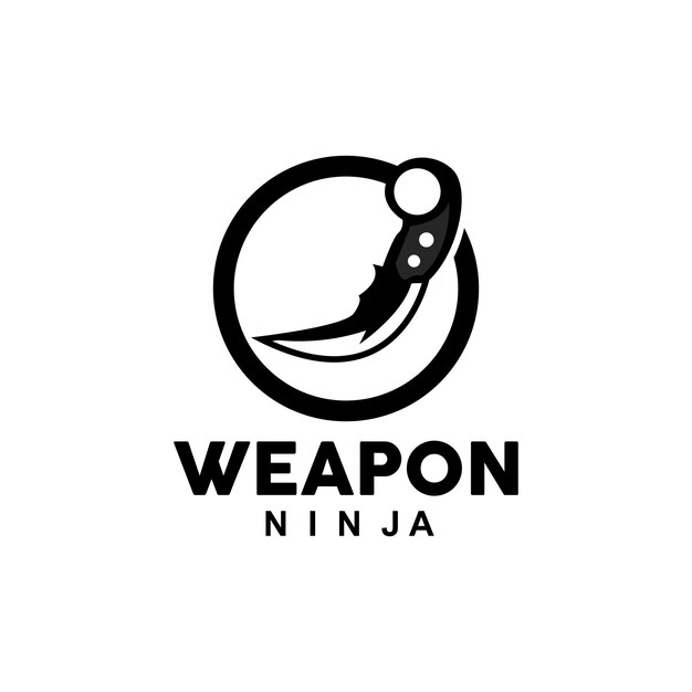 Vektor waffe, logo, traditionelle waffe, karambit, vektor, ninja, kampfwerkzeug, einfaches design, symbol, symbol, illustration