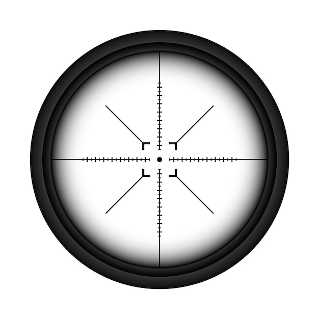 Vektor waffe sichtwaffe scharfschützengewehr optischer bereich jagdgewehr sucher mit kreuzziel zielen schießmarke