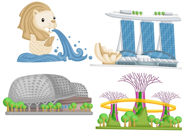 Vektor wahrzeichen von singapur