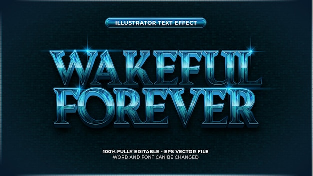 Wakeful Forever 3D elegante Texteffektvorlage im Kristallstil