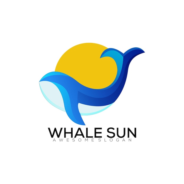 Wal-Sonne-Logo-Design Farbverlauf bunt