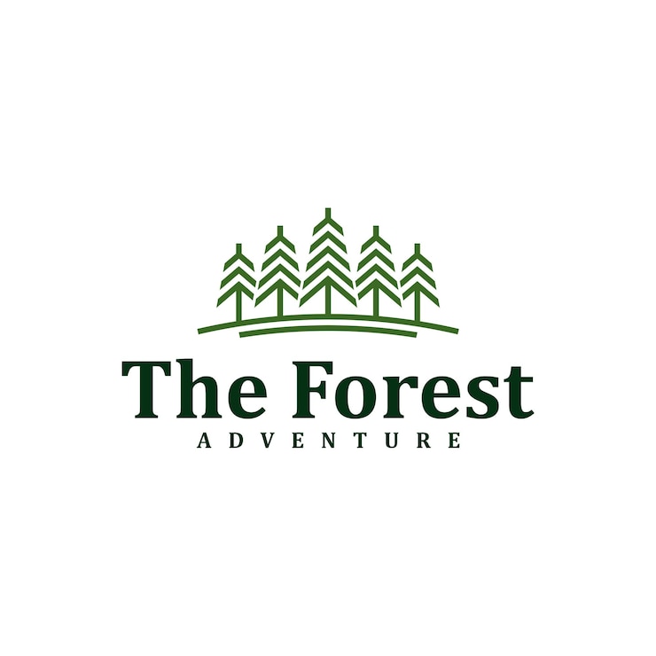 Vektor wald-logo-design-vorlage. kreative kiefern-logo-vektorillustration