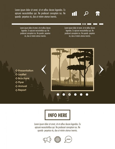 Vektor waldbroschüre infographik