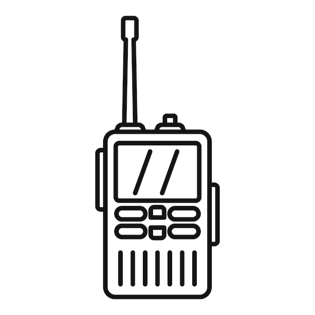 Vektor walkie-talkie-antennensymbol umriss des walkie-talkie-antennenvektorsymbols für webdesign isoliert auf weißem hintergrund