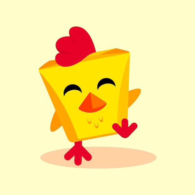 Walking cute chicken lunch paper box