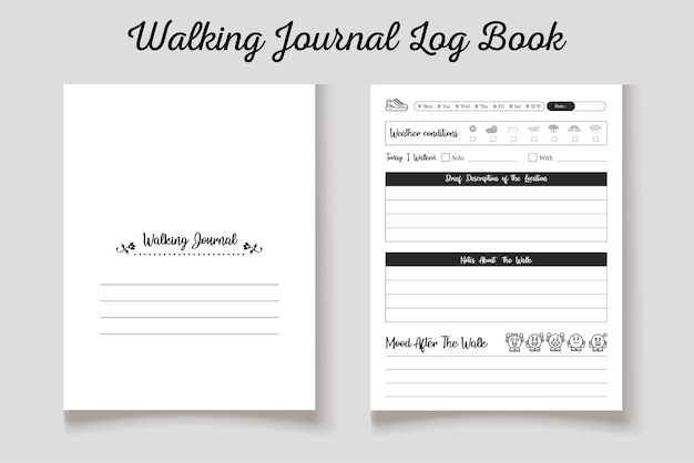 Walking journal logbuch kdp innenvorlage