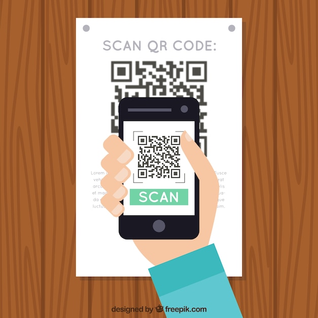 Wall background scannen von qr-code