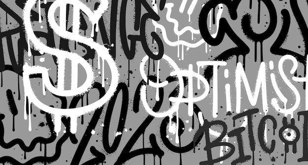 Wand bemalt mit urbaner typografie street art graffiti mit spray-splash-effekt grunge strukturierter van