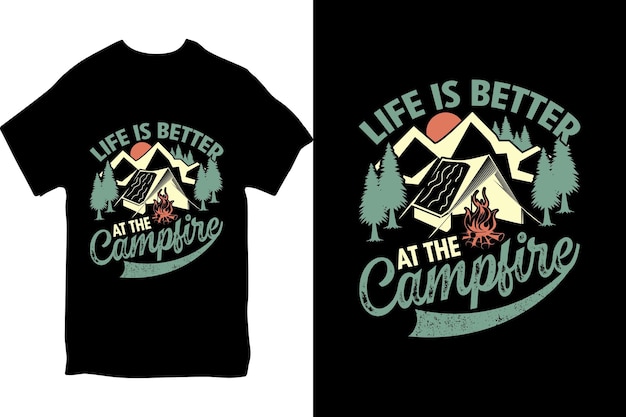 Vektor wander-t-shirt-design wanderliebhaber outdoor-abenteuer camping vektorgrafik für t-shirt