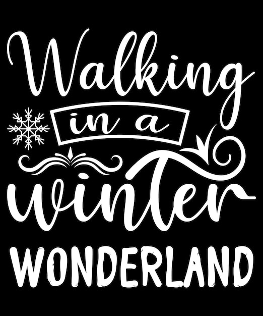 Vektor wandern in einer winterwunderland-t-shirt-design-vorlage