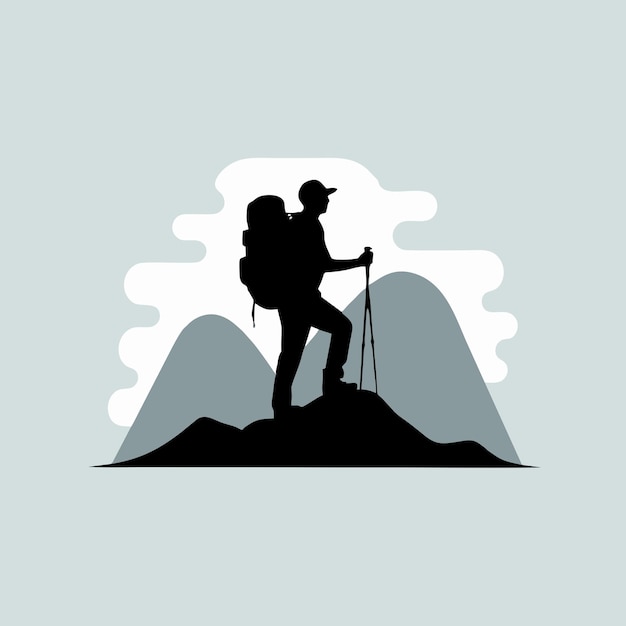 Wandern Silhouette-Menschen Teamarbeit
