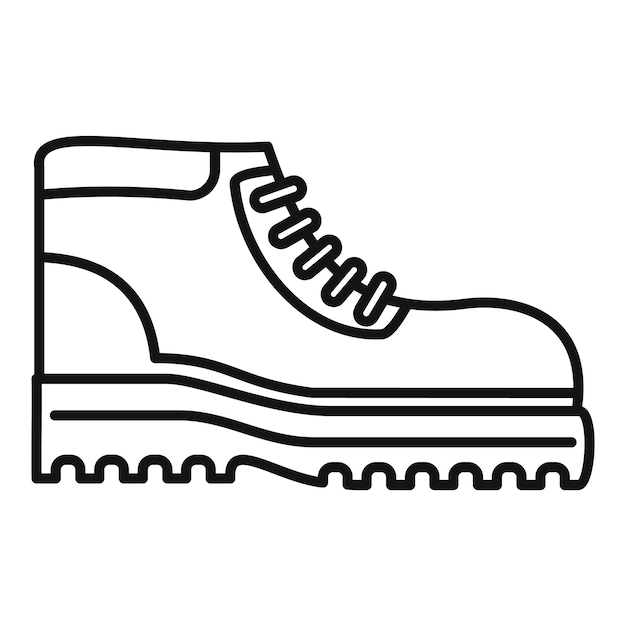 Wanderschuh-Symbol Umriss des Wanderschuh-Vektorsymbols für Webdesign isoliert auf weißem Hintergrund