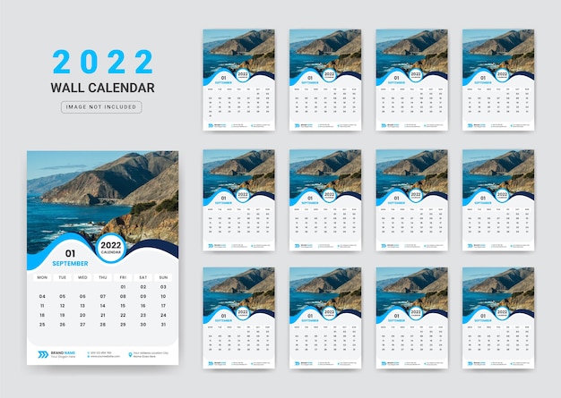 Wandkalender 2022 vorlagendesign