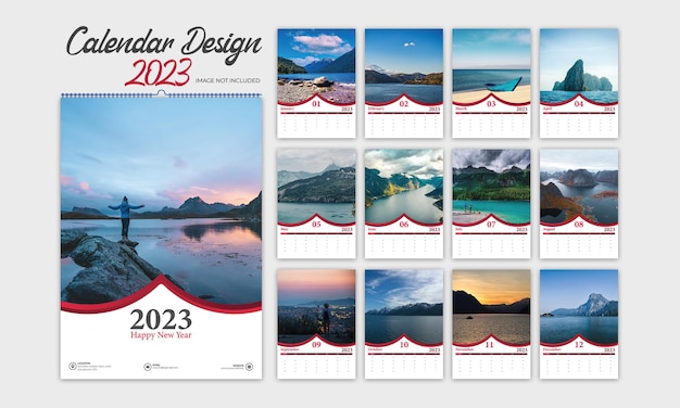 Wandkalender 2023 designvorlage