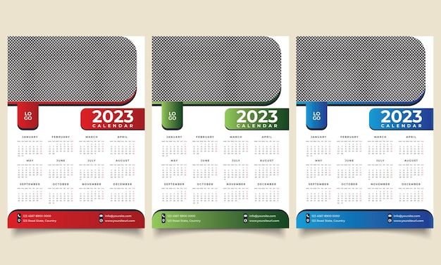 Wandkalender 2023 jahr. 2023 druckfertige kalenderdesignvorlage.