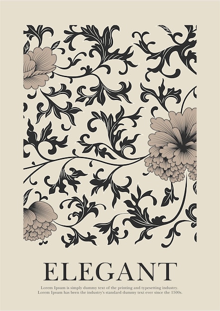 Wandkunst poster broschüre dekoration flyer vorlagen organische botanische blumenzweige