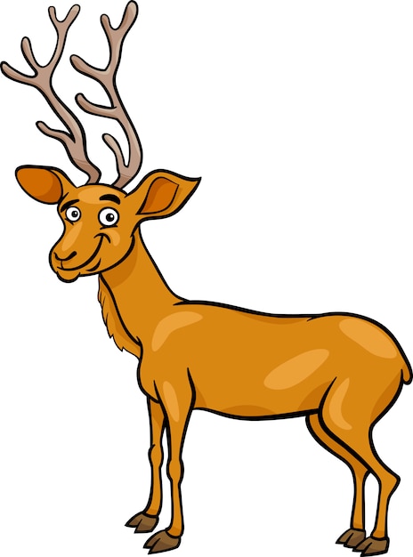 Vektor wapiti-hirsch-cartoon-illustration