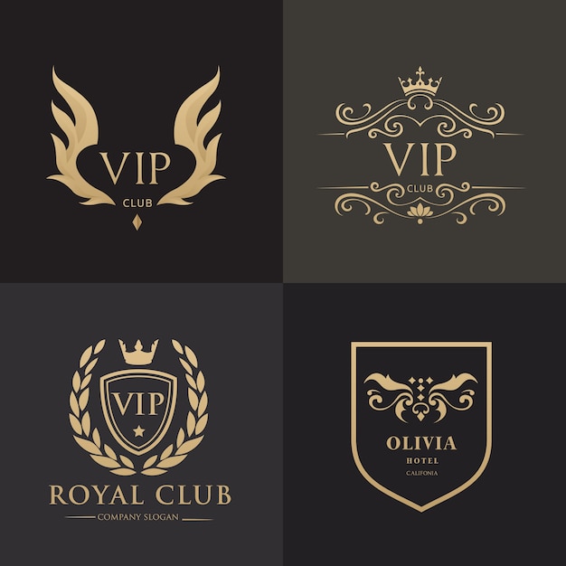 Wappen logo luxus-logo-set design für hotel, immobilien, spa, mode marke identität