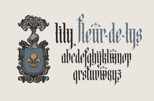 Vektor wappen mit gotischer inschrift