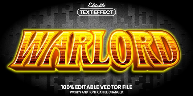 Warlord-Text, bearbeitbarer Texteffekt im Schriftstil