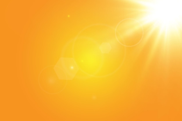 Warme Sonne auf gelbem HintergrundLetobliki SonnenstrahlenOrange gelber Hintergrund