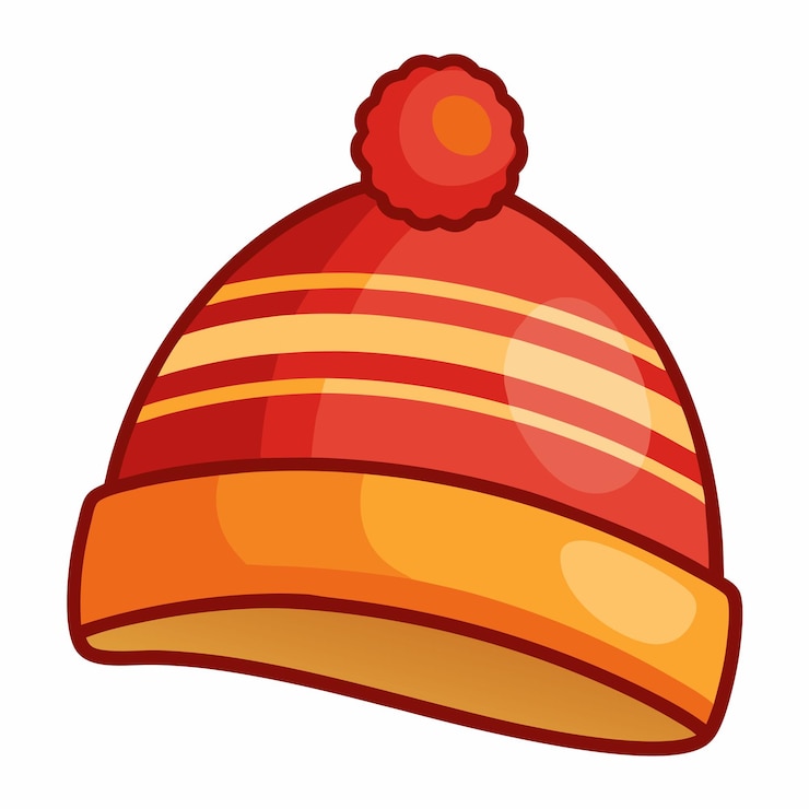 Vektor warmer winterhut clipart vektordesign auf weißem hintergrund