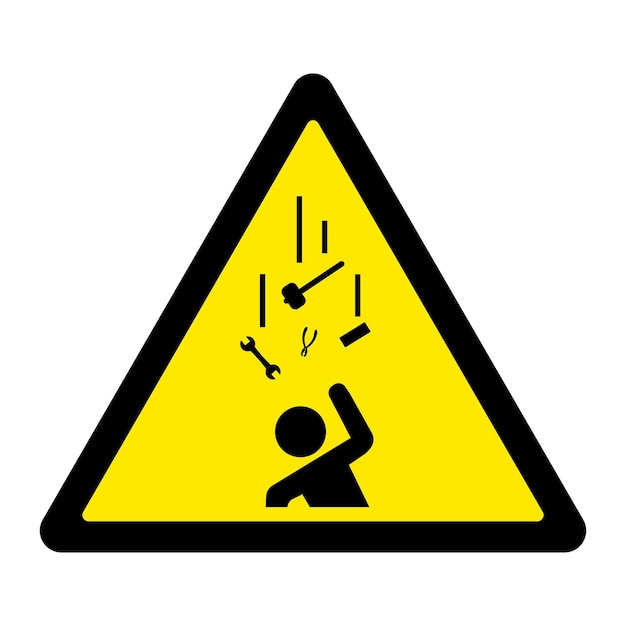 Warnschild für herabfallende Gegenstände