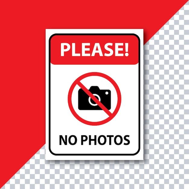 Warnschild mit Text, bitte keine Fotos, kein Fotokamera-Vektorzeichen