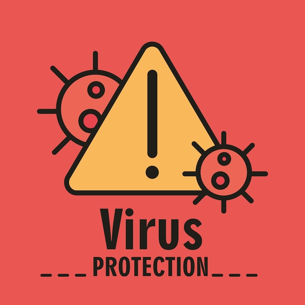 Warnwarnzeichen, coronavirus-covid-19-virenschutz-illustrationslinie und füllsymbol