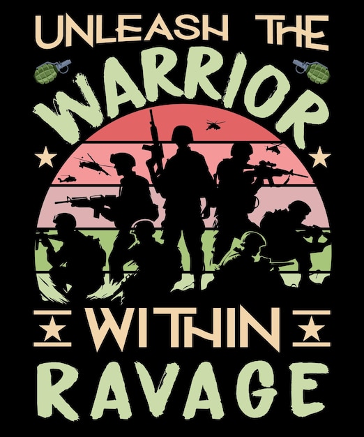 Warrior Legacy Vintage Badge Tribute Beste T-Shirt-Design für Militärveteranen