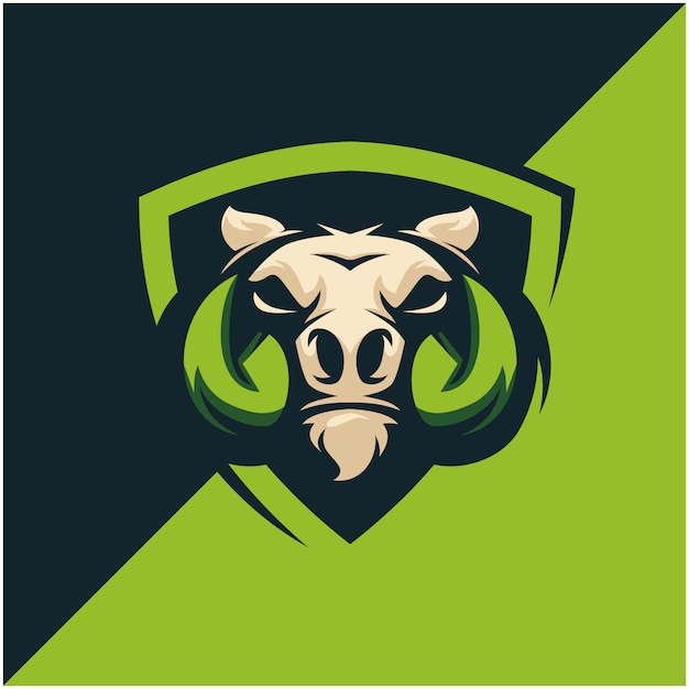 Warthog wild boar head logo für sport- oder esport-teams.