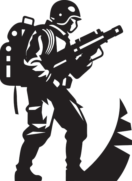 Vektor warzone dominance rocket launcher soldat icon tötliche präzision schwarzer vektor raketen soldat emblem