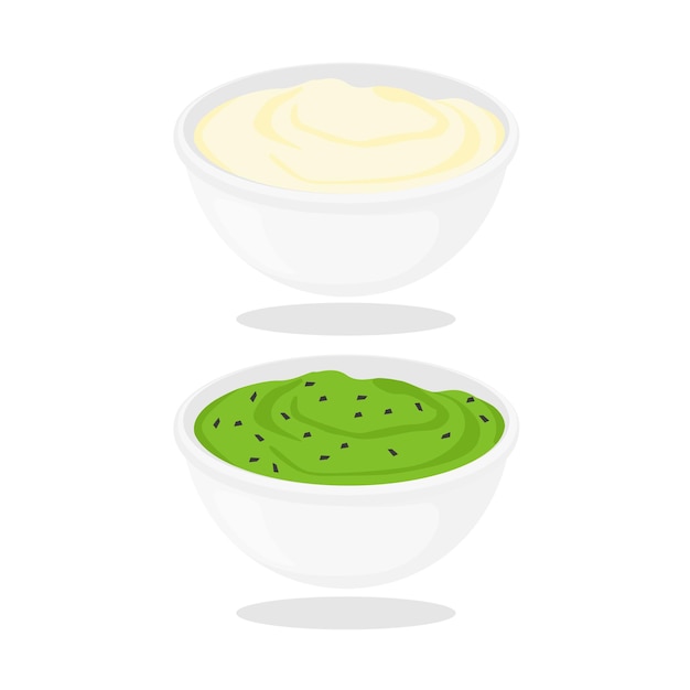 Vektor wasabi und mayonnaise-illustrationsdesign