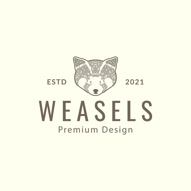 Waschbär head line logo vektor symbol illustration design