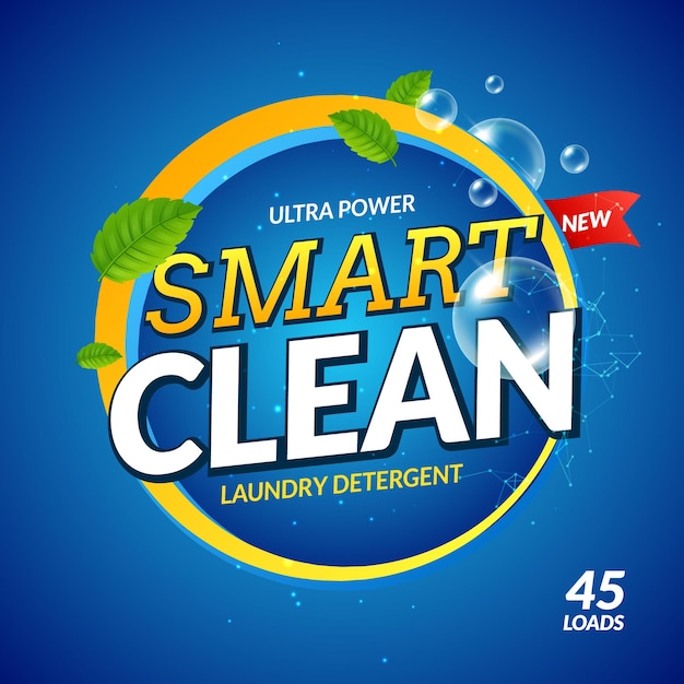 Waschmittel smart clean design reiniger illustration