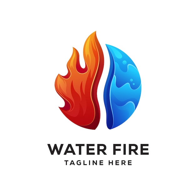 Wasser feuer logo kombination
