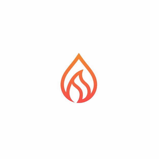 Wasser, Feuer, Logo, Vektor, Symbol, Linie, Abbildung