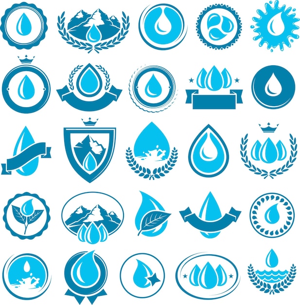 Wasser-icon-set vektor