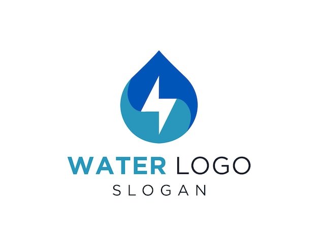 Wasser-Logo-Design, das mit der Corel Draw 2018-Anwendung mit weißem Hintergrund erstellt wurde