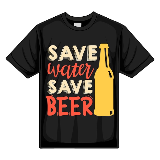 Wasser sparen bier sparen typografie premium vektor tshirt design zitat vorlage