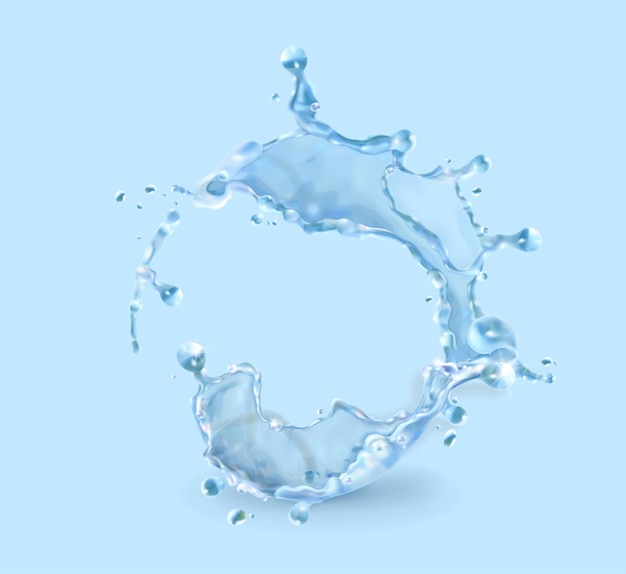 Wasser spritzt auf blauem Hintergrund