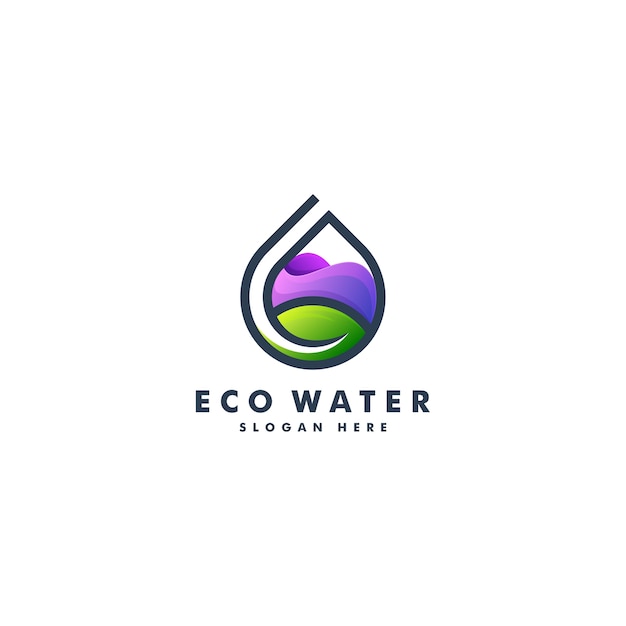 Wasser und blatt logo design. naturlogo