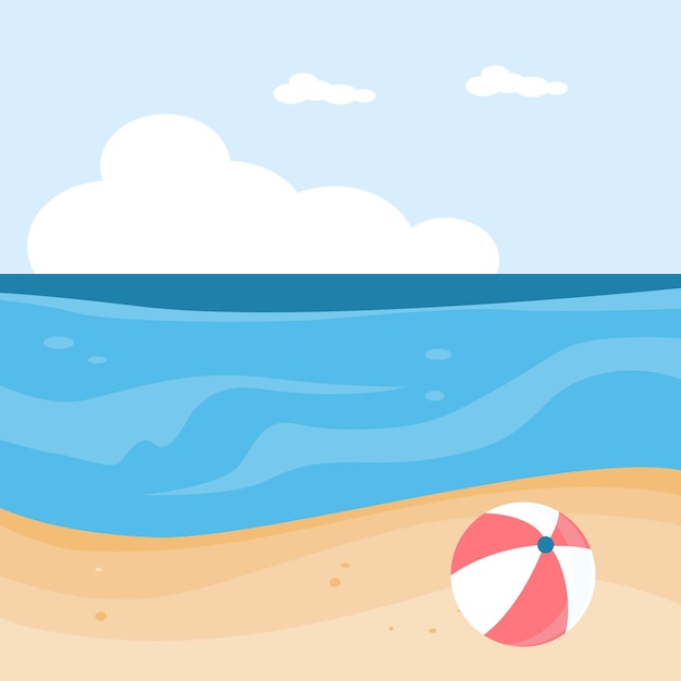 Wasserball und Strandhintergrund