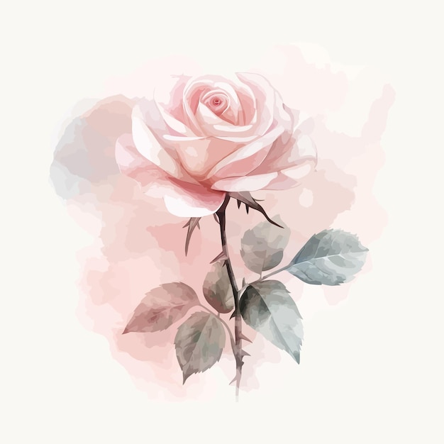 Vektor wasserfarbe rosa rose illustration