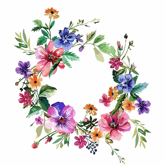Wasserfarben-Wildblumenrahmen