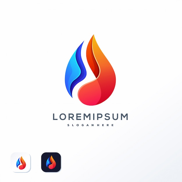 Wasserflamme logo vorlage