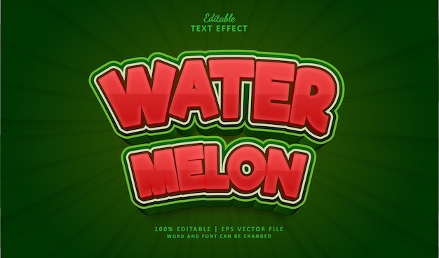 Wassermelone bearbeitbare Texteffekt 3D tropische Früchte Sommerthema