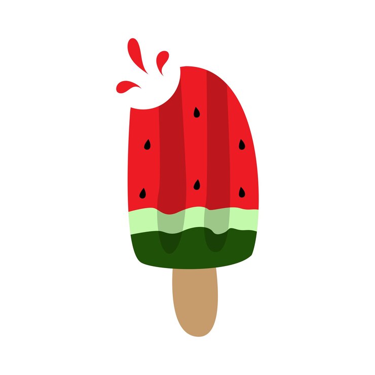 Vektor wassermelone-eis gefrorenes sommerdesserts